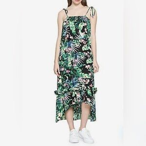 Walter Baker Tasha Tropical Maxi Dress Green And Black Size Medium